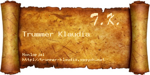 Trummer Klaudia névjegykártya