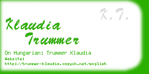 klaudia trummer business card